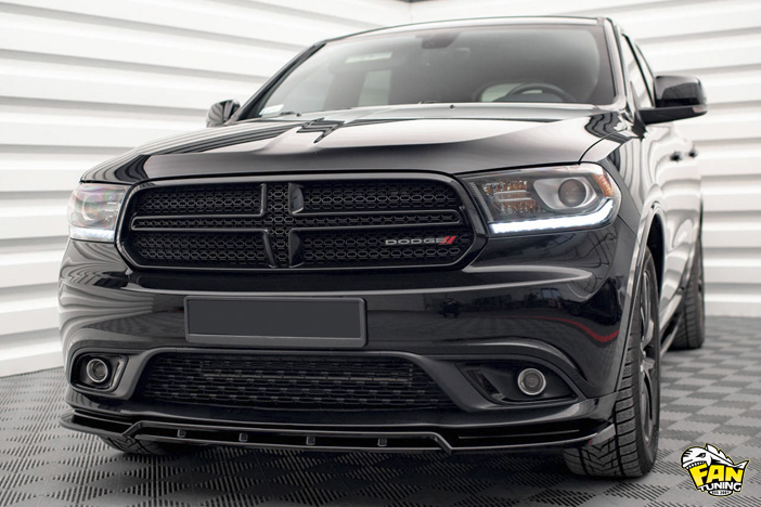 Спойлер (губа) переднего бампера на Додж Дюранго (Dodge Durango) 3 рестайлинг